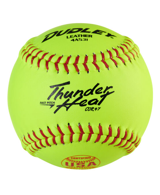 White Softball Dudley WT-12SP Leather THUNDER BLUE HEAT COR47 Approved USSSA